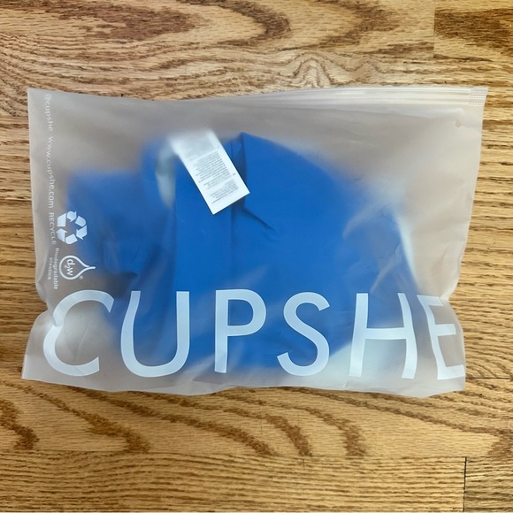 Cupshe Wrap Bralette & Spliced High Waist Bikini Set Blue Size Small NWT - Picture 12 of 14